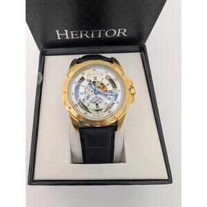 Heritor Pytheas Men's Goldtoned Automatic Skeleton Watch 22 Jewels